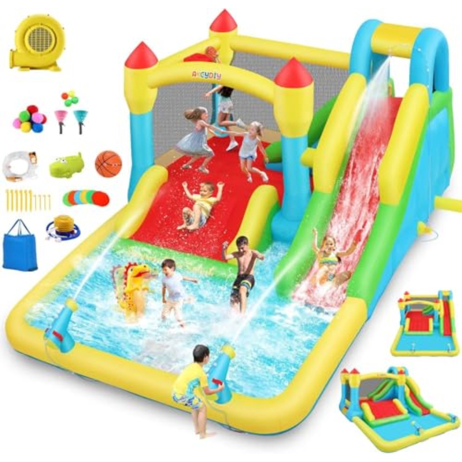 Kids Outdoor Bounce House - Opblaasbare water springkasteel voor binnen en