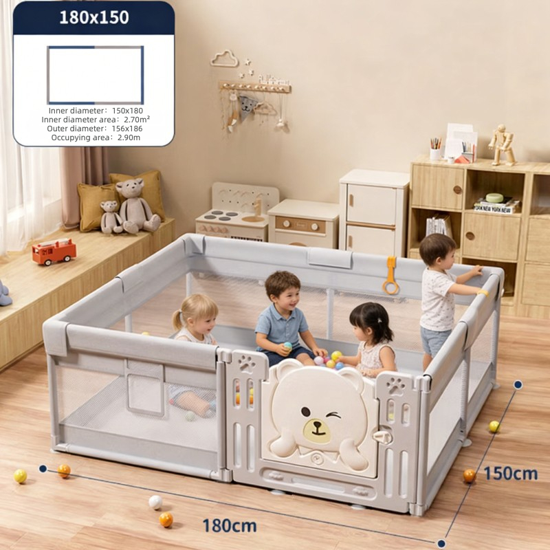 Kids Outdoor Fence - IMBABY 180x150cm Babybox Schattige beer Veiligheidsspeelhek