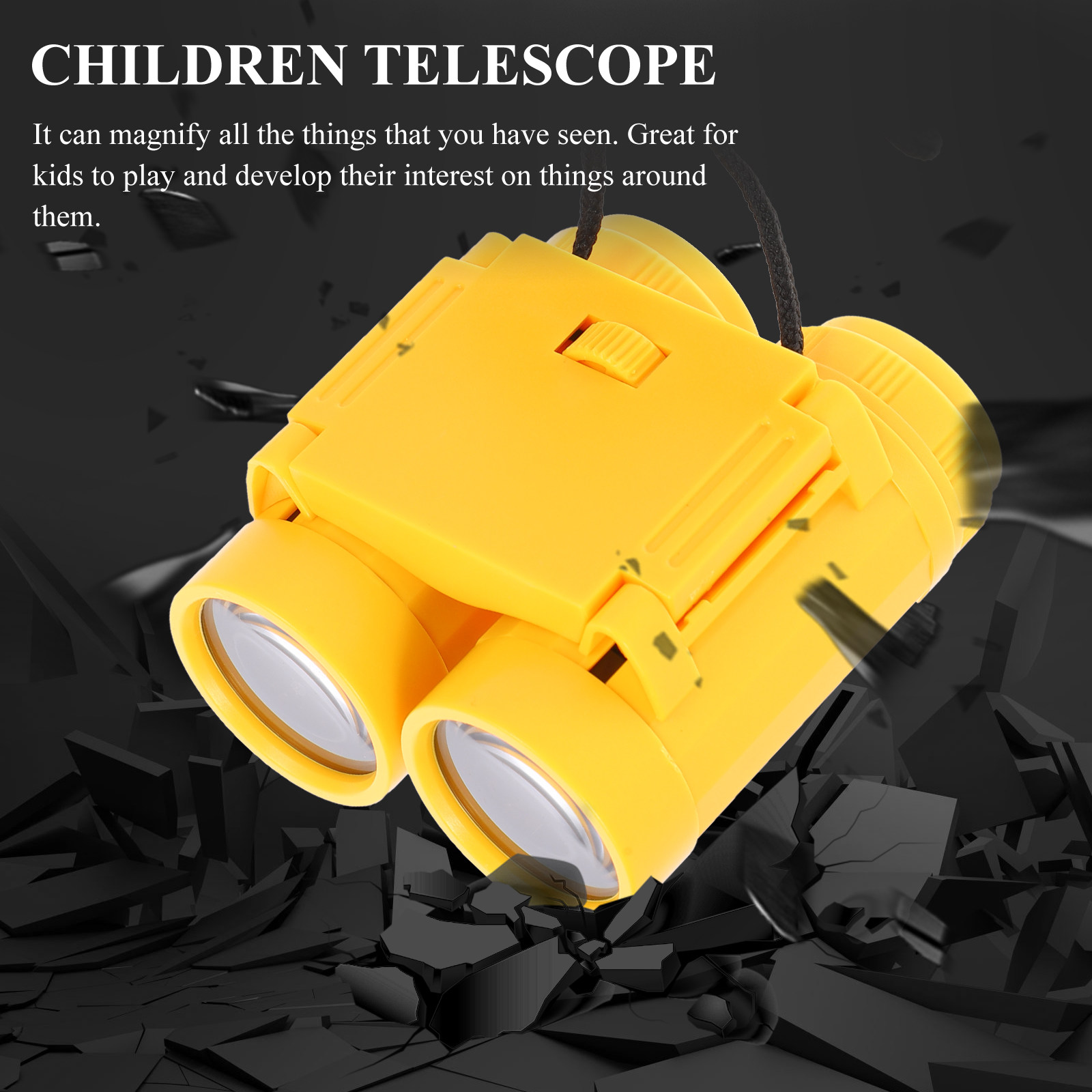Kids Outdoor Gifts - Gele kinderverrekijker, verstelbare afstand, creatief kinderspeelgoed