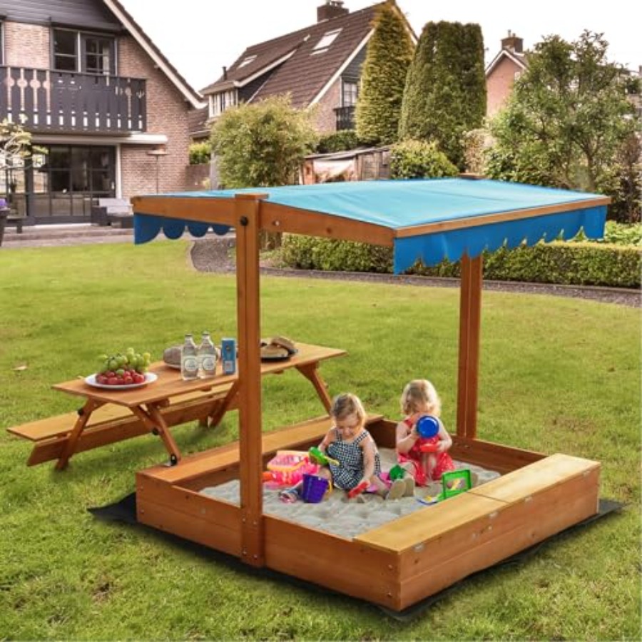 Kids Outdoor Bench - Houten zandbak voor kinderen voor buiten