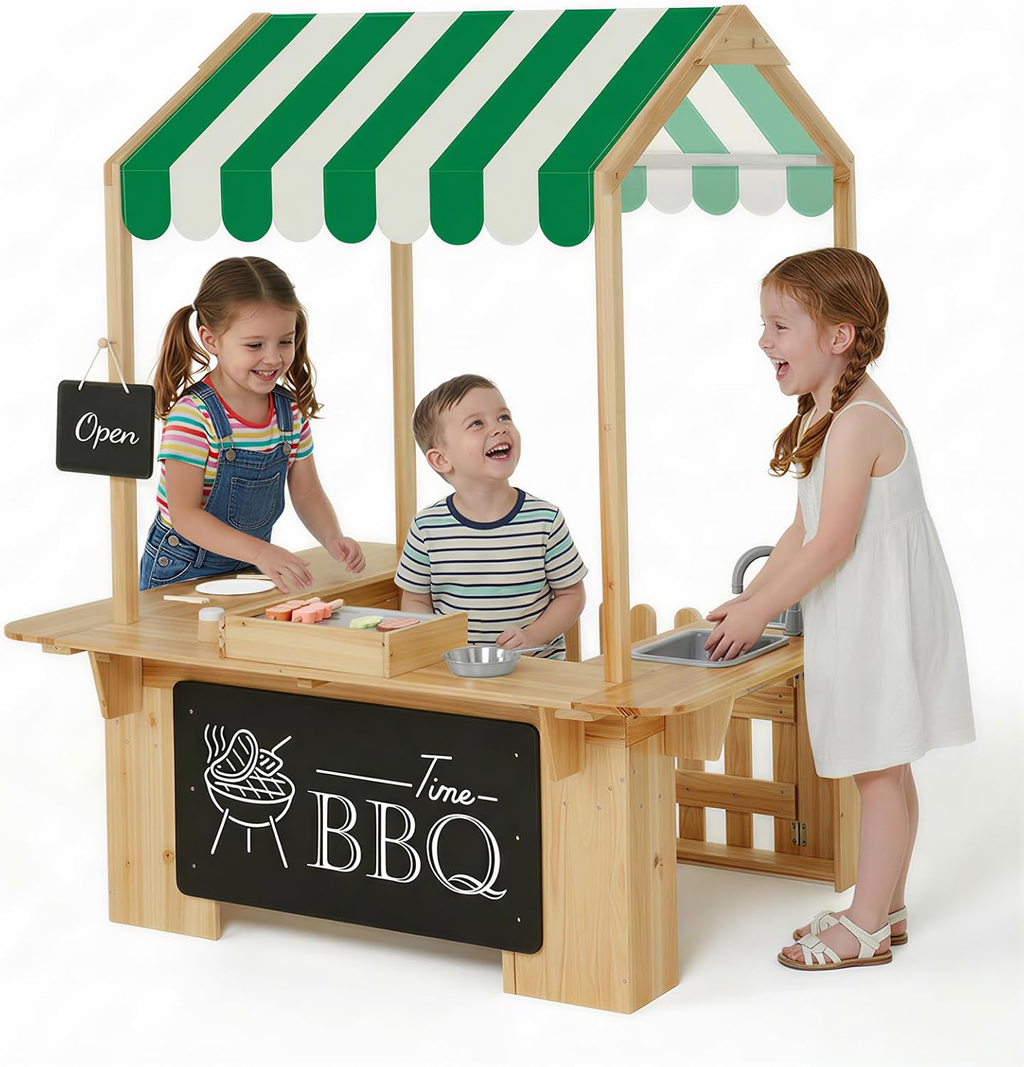 Kids Outdoor Bbq - Buitenspeelhuis voor kinderen, modderkeuken, BBQ-speelgoed, buitenspeelsets,