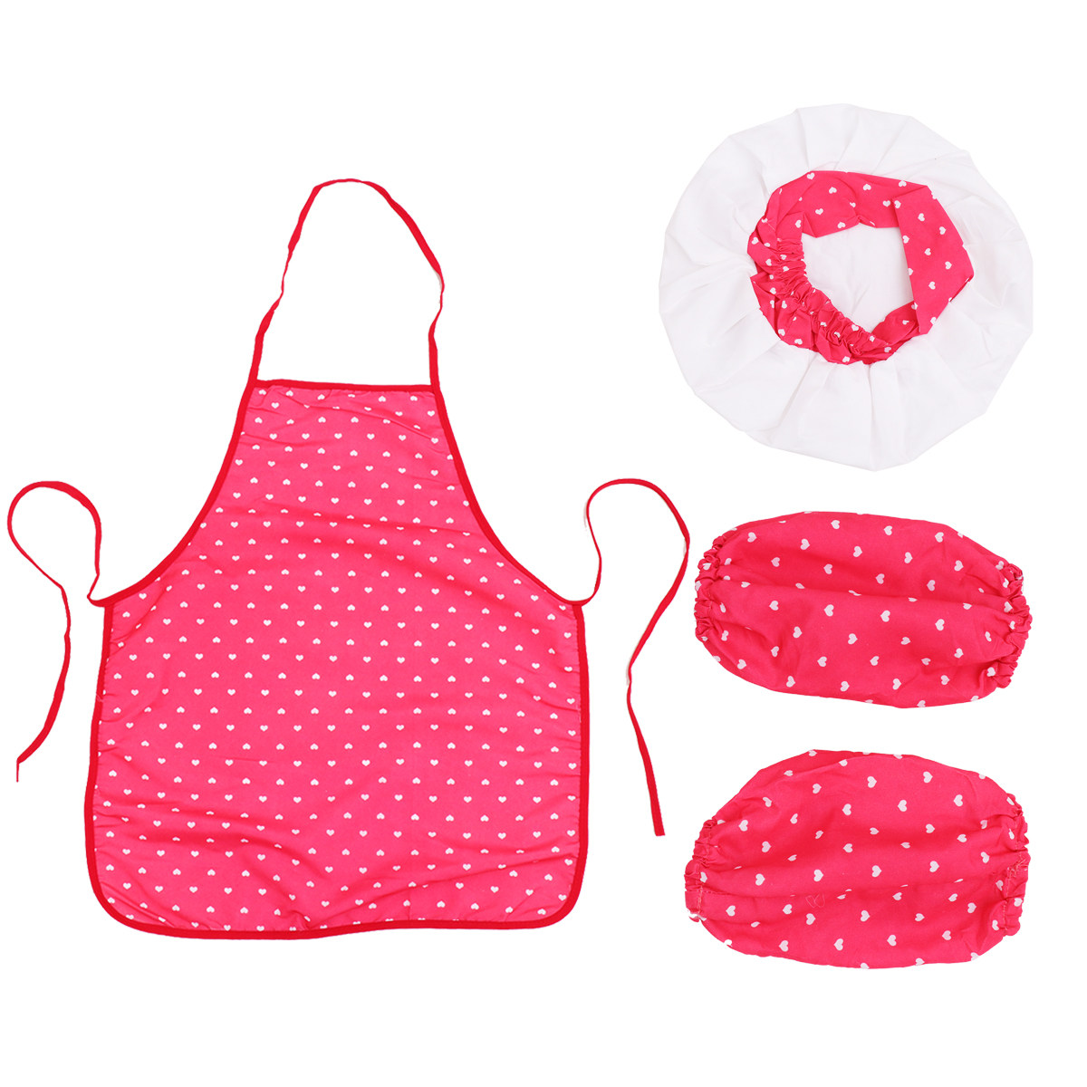 Kids Outdoor Grill Set - 3-delige kinderkokkostuumset, katoenen schort met taillebanden