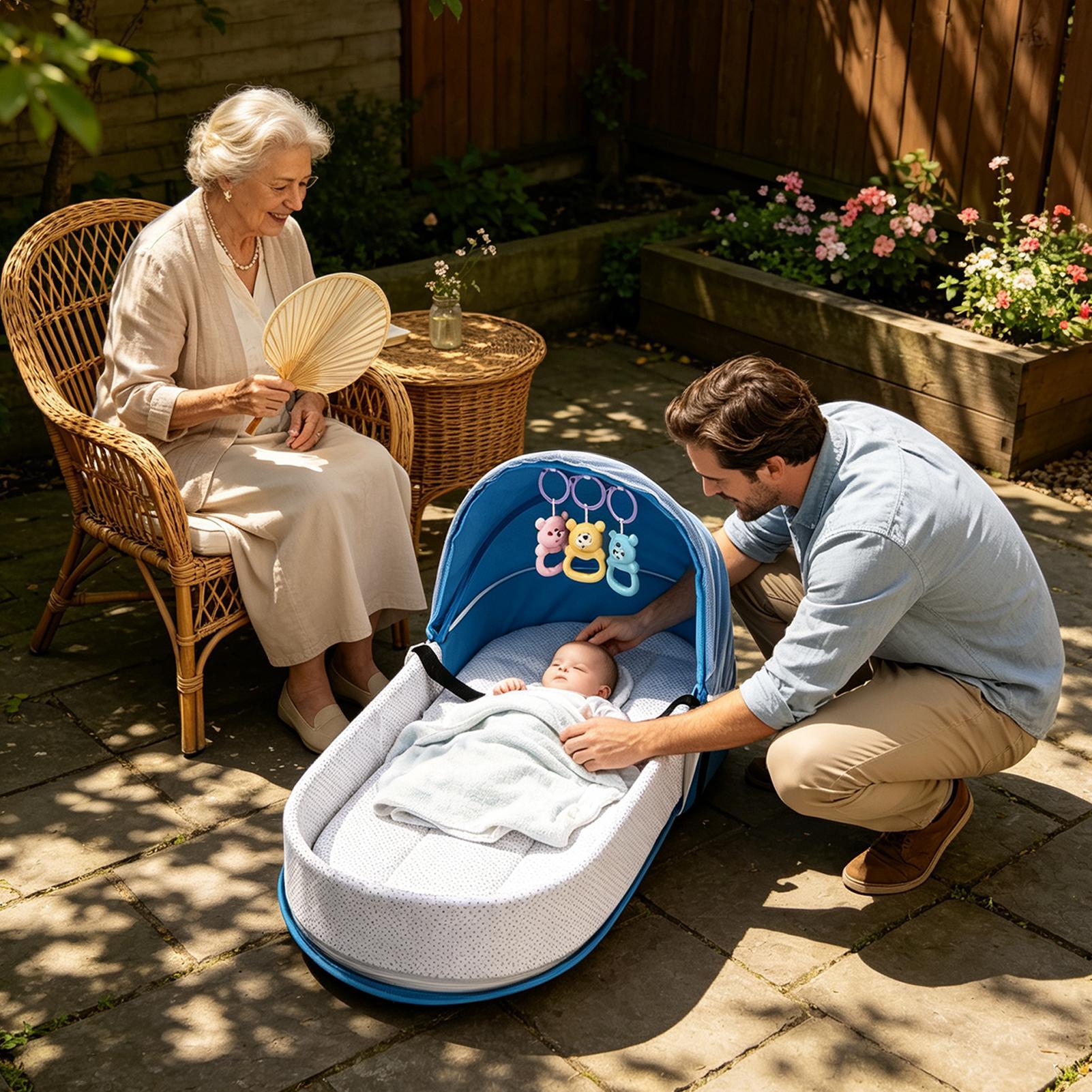 Kids Outdoor Fence - Reisbed voor kinderen Opvouwbare ademende wieg