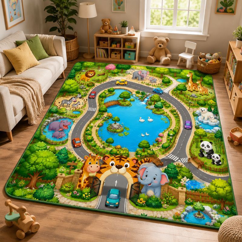 Kids Outdoor Zoo - VIKAMA Kids Farm Zoo Speelkleed Slaapkamer