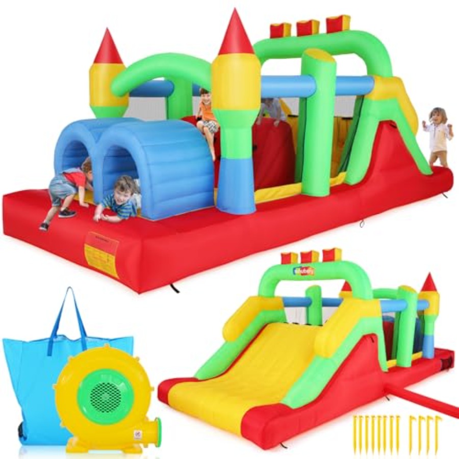 Kids Outdoor Bounce House - Opblaasbaar hindernissenparcours voor buiten, voor grotere