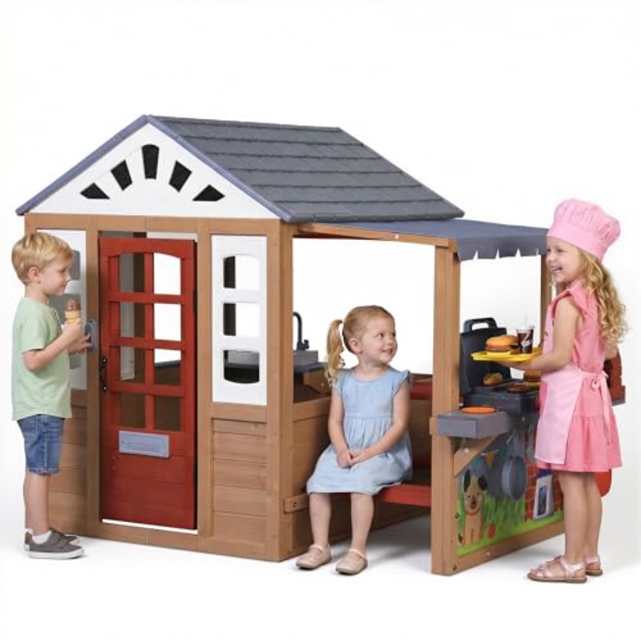 Kids Outdoor Grill Set - Buitenspeelhuis voor kinderen van 3-8 jaar,