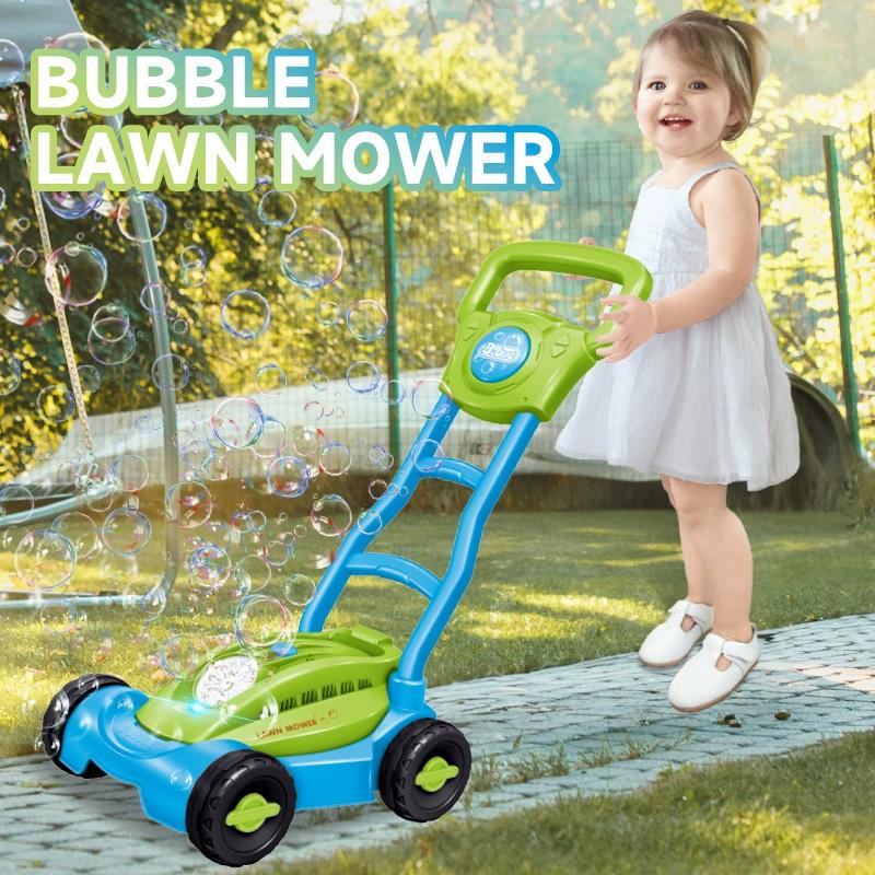 Kids Outdoor Lawn Mower - Cart Bubble Machine GAZONMAAIER Spuit Speelgoed