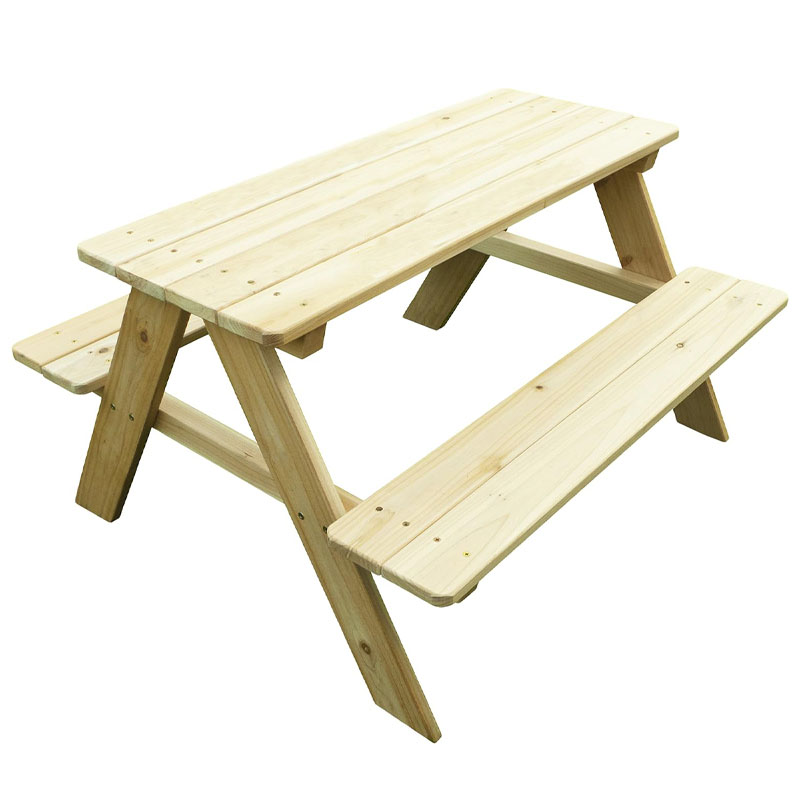 Kids Outdoor Bench - Houten kinderpicknicktafel met bank - Rustieke