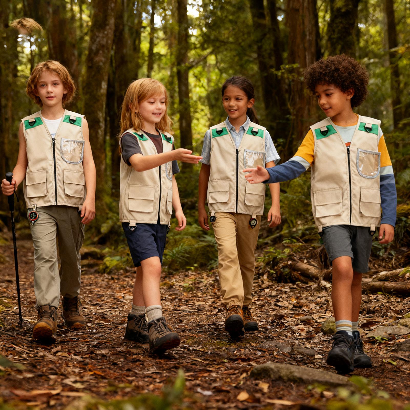 Kids Outdoor Zoo - Cargovest voor kinderen Mouwloos kostuumjack Outdoorvest