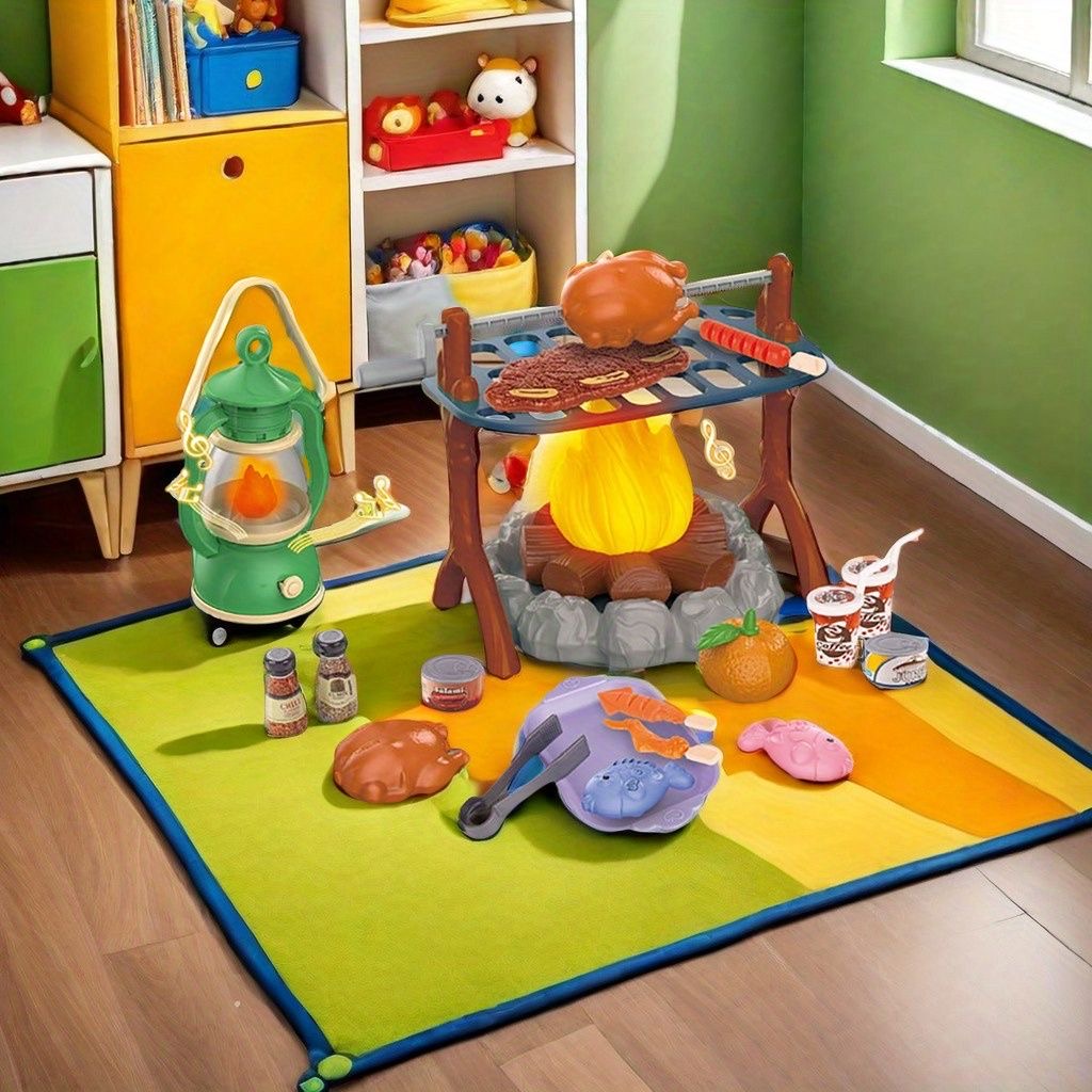 Kids Outdoor Grill Set - Campingpeelset voor kinderen met LED-verlichting en