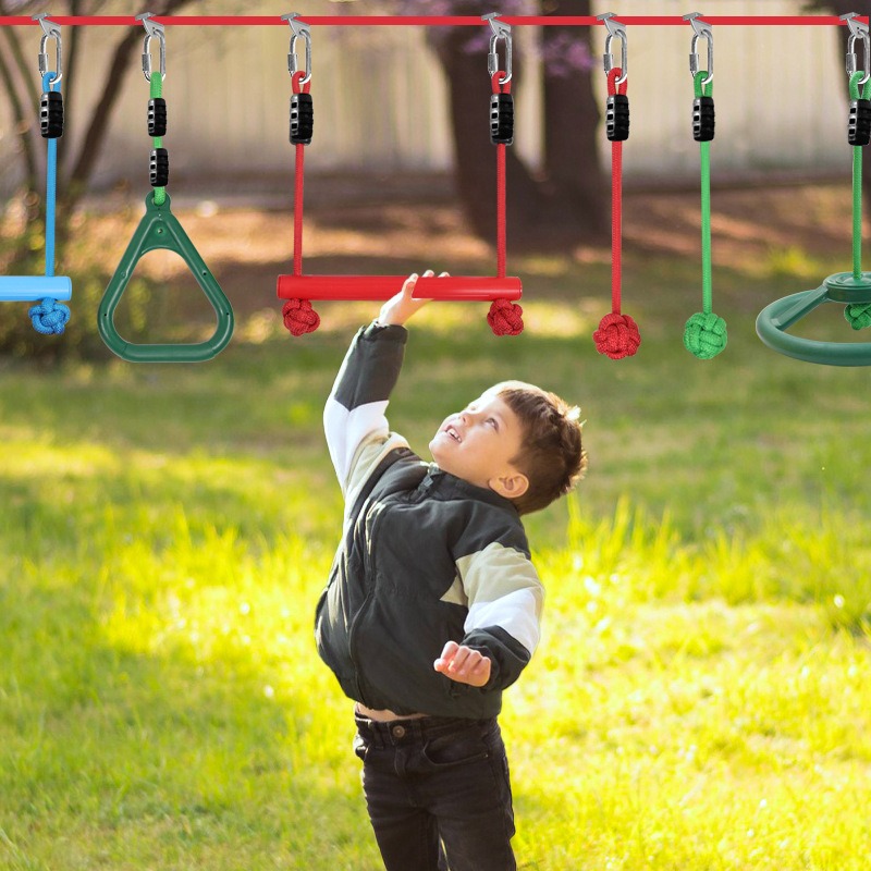 Kids Outdoor Gym Equipment - Buitenspeelgoedset voor kinderen, tuin trainingsapparatuur, driehoekige