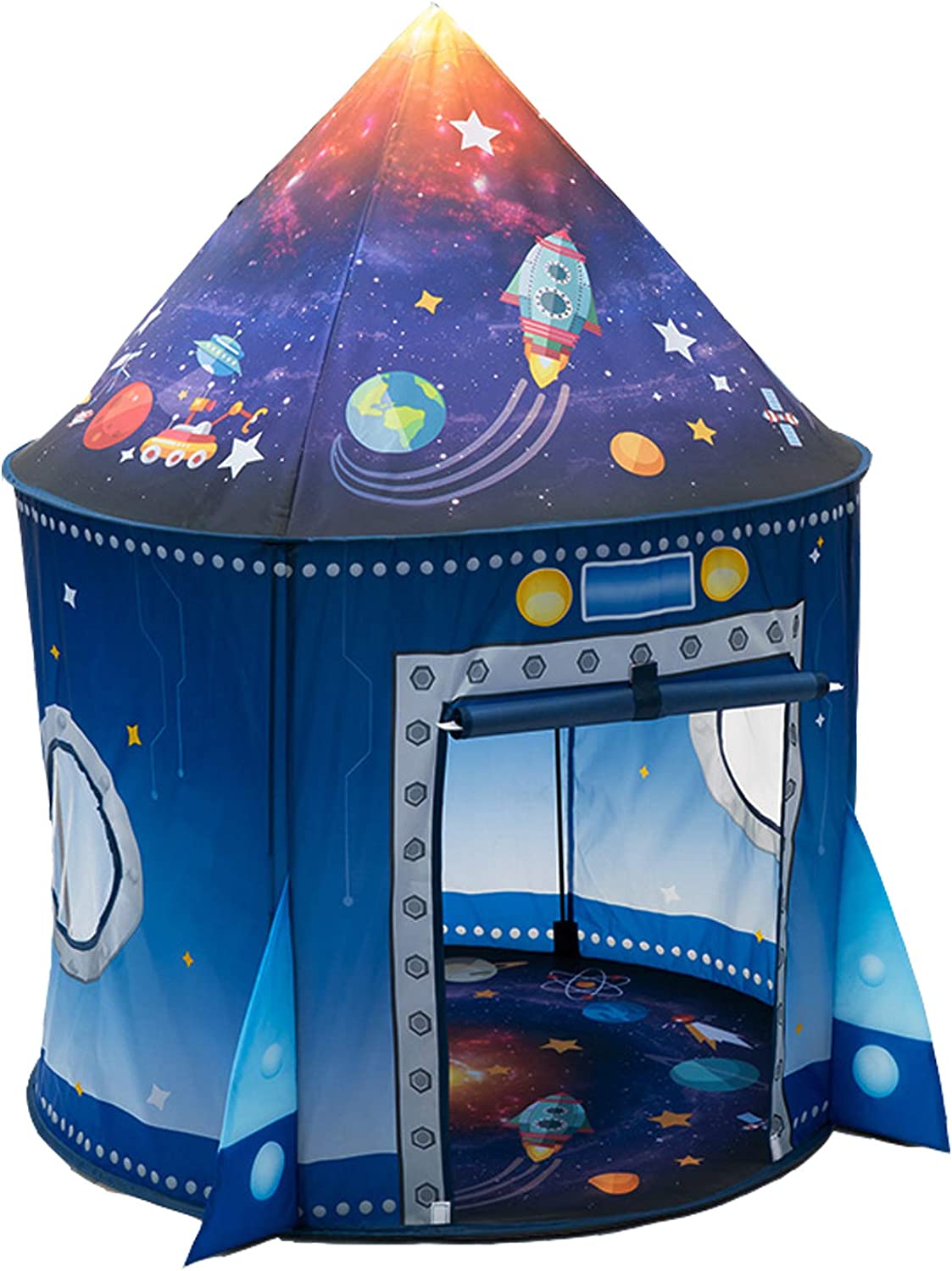 Kids Outdoor Fence - Raketschip Kindertent Pop-up Speelspeelgoedtent voor kinderen