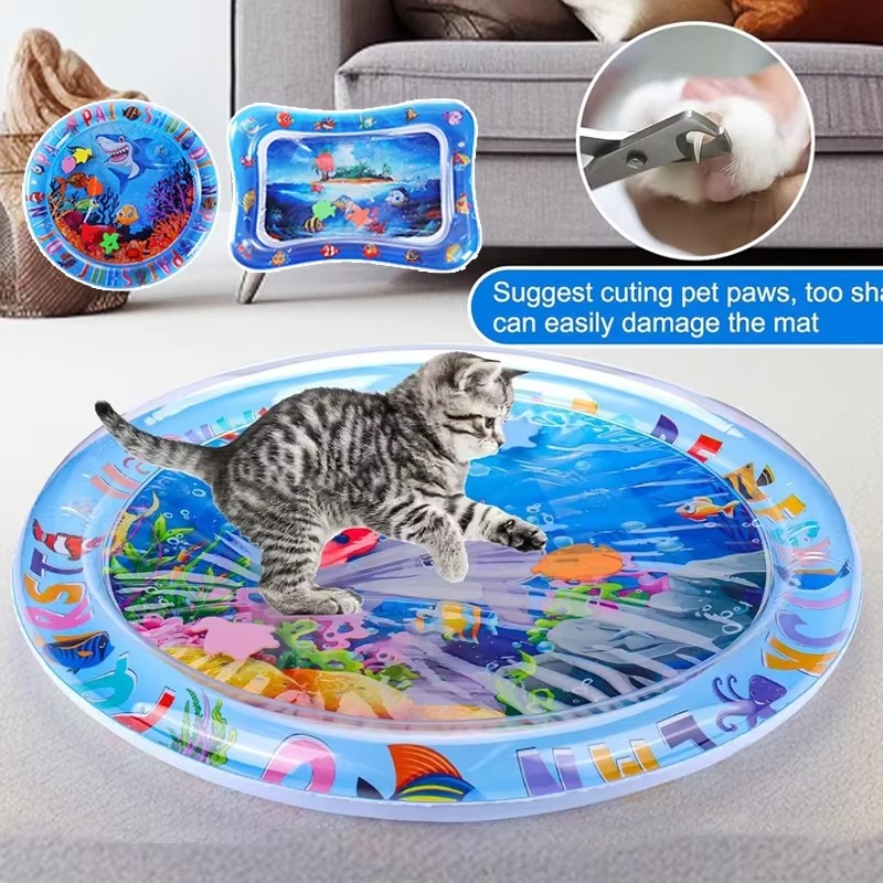 Slip Slide Water Mat - Katten Zintuiglijke Waterspeelkleed Met Vis Verdikt