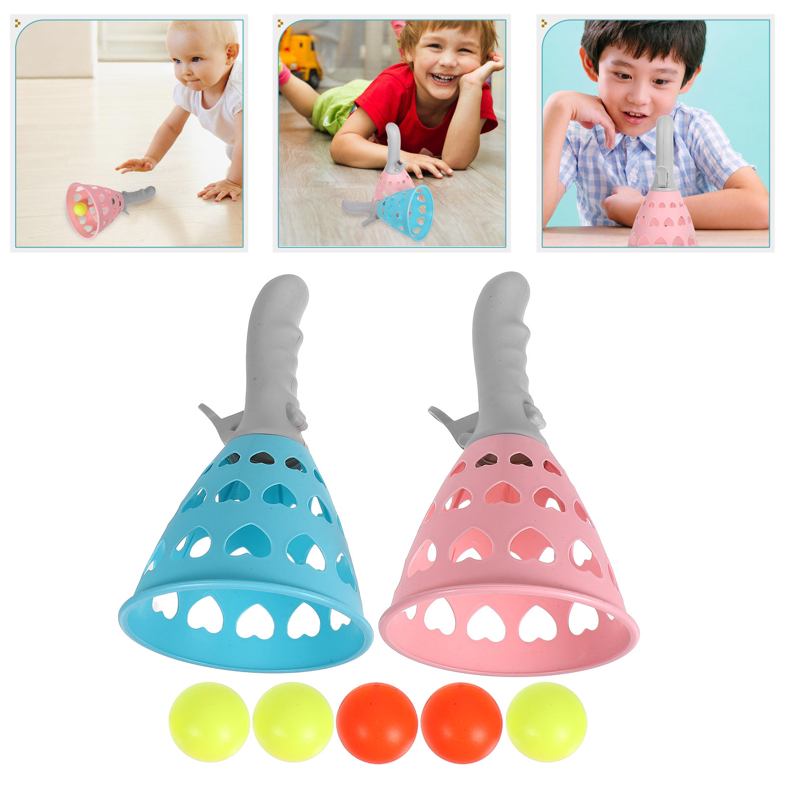 Kids Outdoor Play Yard - 1Set Dual Player Catch Ball Game
