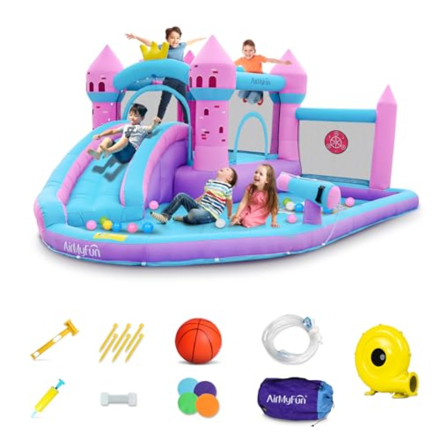 Kids Outdoor Bounce House - Opblaasbare waterglijbaan met springkussen voor kinderen