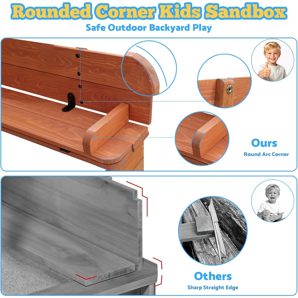 Amerikaanse houten kinderzandb - Kids Outdoor Bench recensie en prijs
