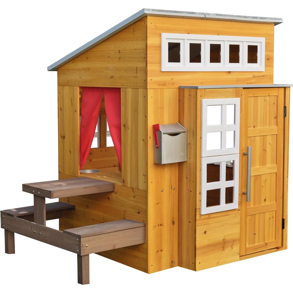 Moderne houten buiten speelhui - Kids Outdoor Grill Set recensie en prijs