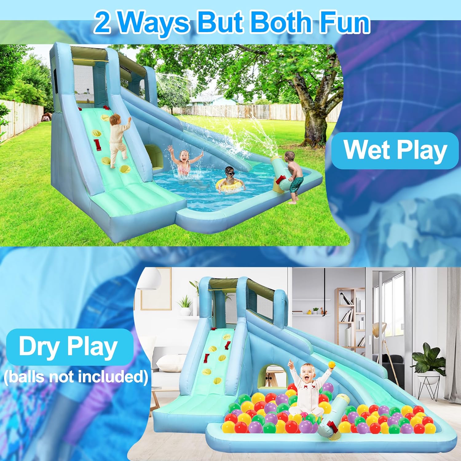 6-in-1 Opblaasbaar Kinderen Sp - Kids Outdoor Bounce House recensie en prijs