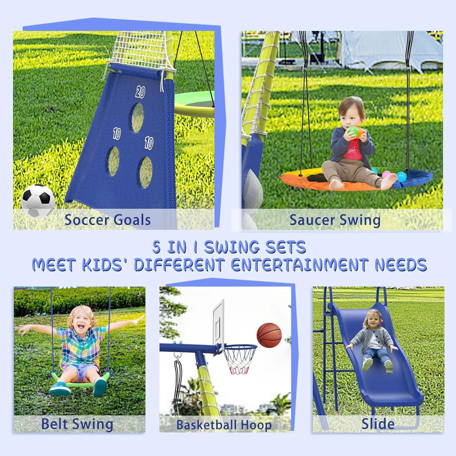 Schommelsets voor de achtertui - Kids Outdoor Swing Set With Slide recensie en prijs