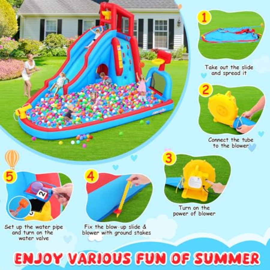 Tuinbuitenzwembad met opblaasb - Kids Outdoor Bounce House recensie en prijs