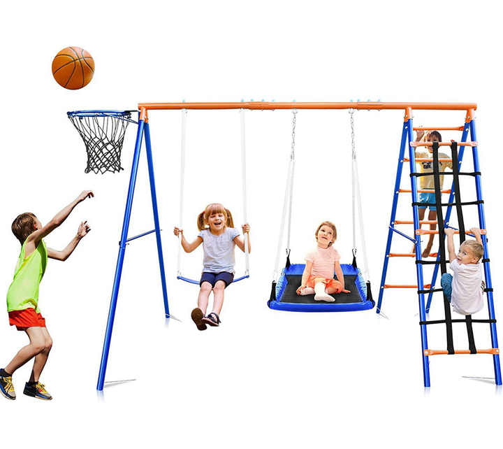 3-in-1 Kinderspeelset met scho - Kids Outdoor Swing Set With Slide recensie en prijs