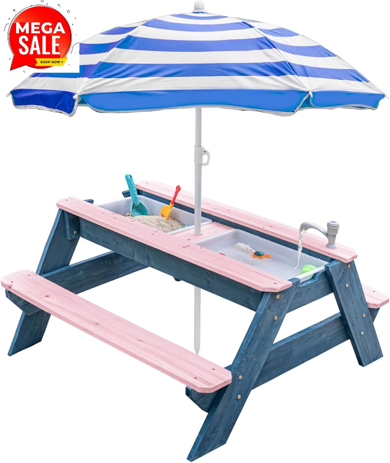 3-in-1 zand- en watertafel voo - Kids Outdoor Bench With Umbrella recensie en prijs