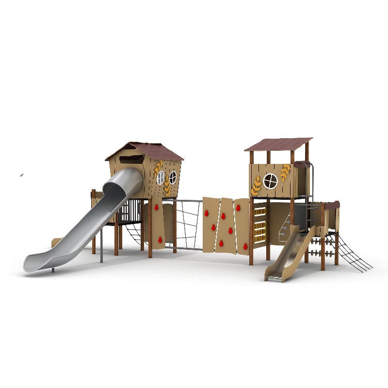 Houten buitenspeelset met stal - Kids Outdoor Wooden Playset recensie en prijs