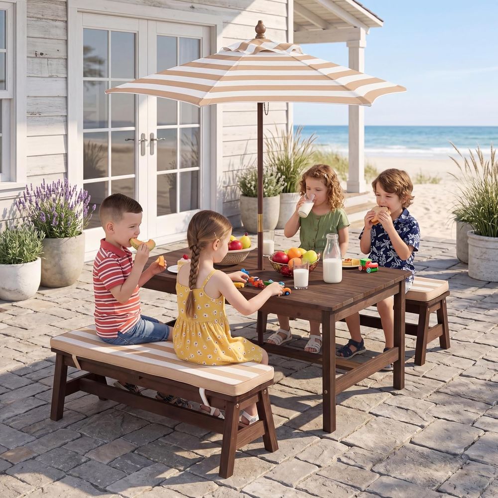 Picknicktafel voor kinderen, g - Kids Outdoor Bench recensie en prijs