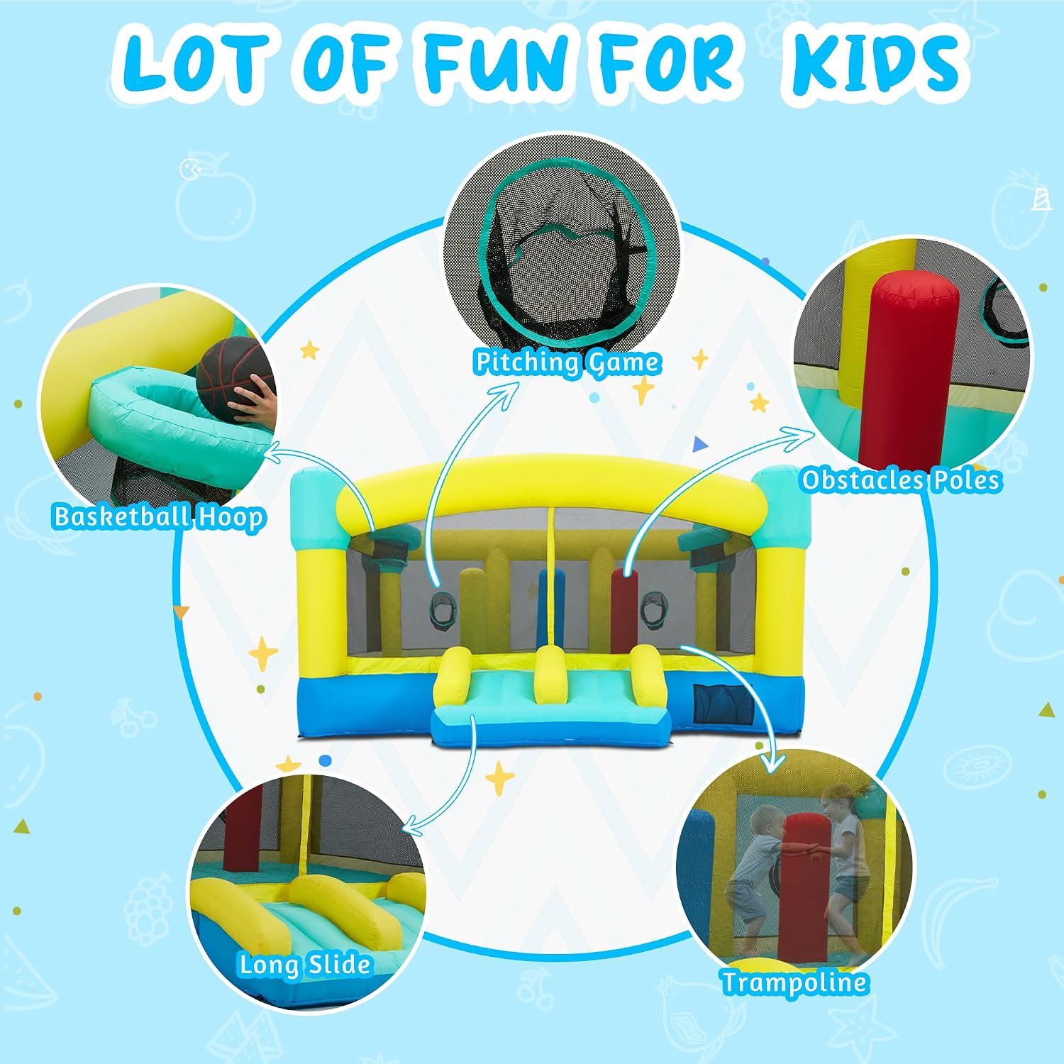 Grote springkasteel, 15 x 14,8 - Kids Outdoor Bounce House recensie en prijs
