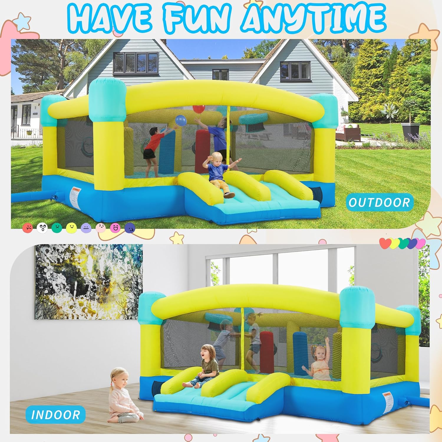 Grote springkasteel, 15 x 14,8 - Kids Outdoor Bounce House recensie en prijs