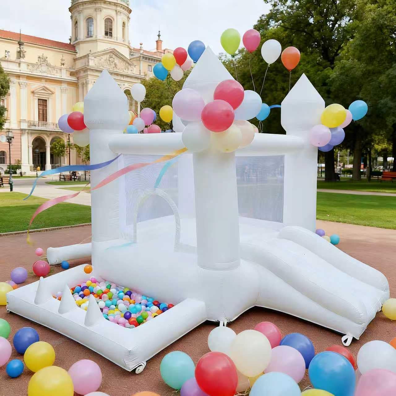 Witte springkasteel, binnen- e - Kids Outdoor Bounce House recensie en prijs