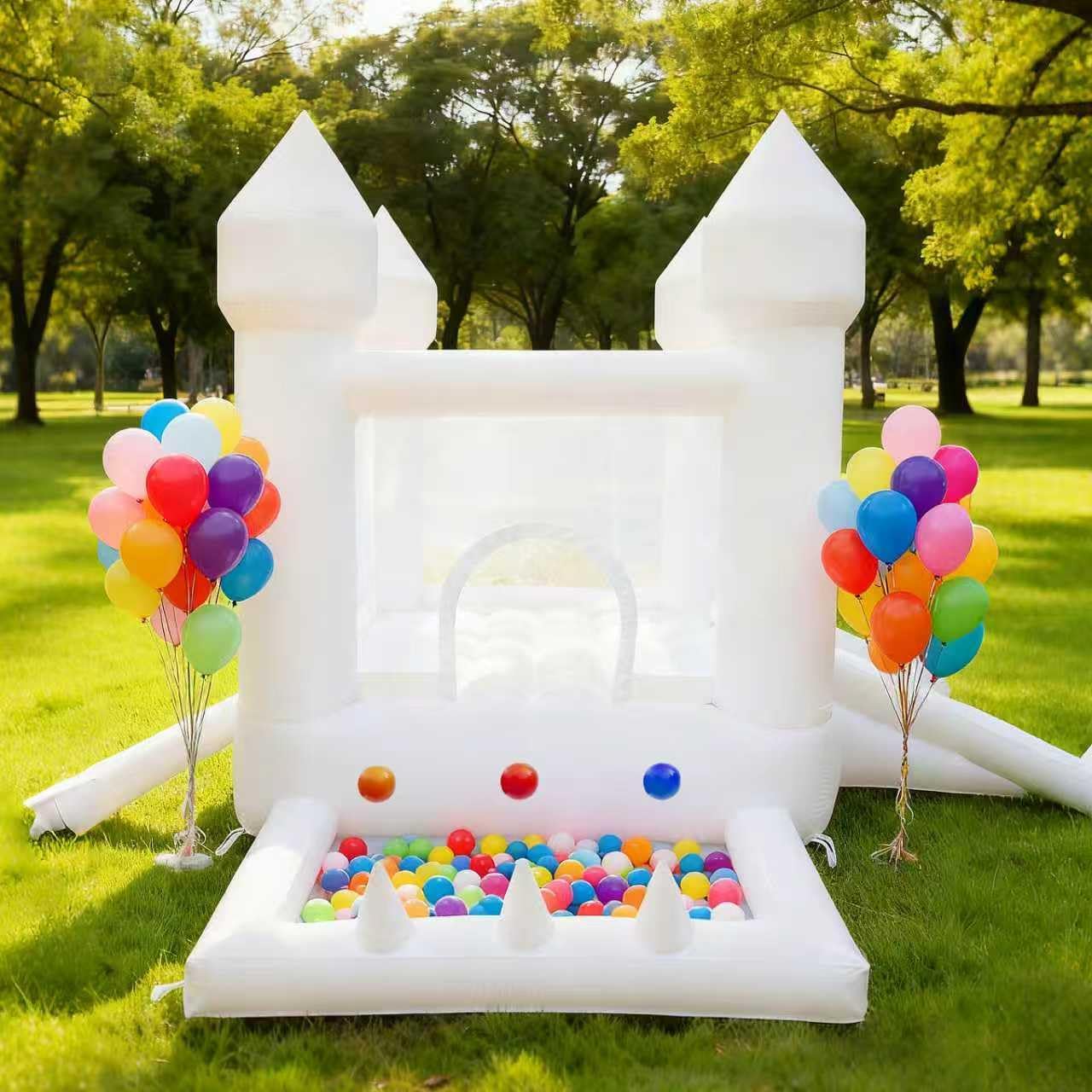 Witte springkasteel, binnen- e - Kids Outdoor Bounce House recensie en prijs