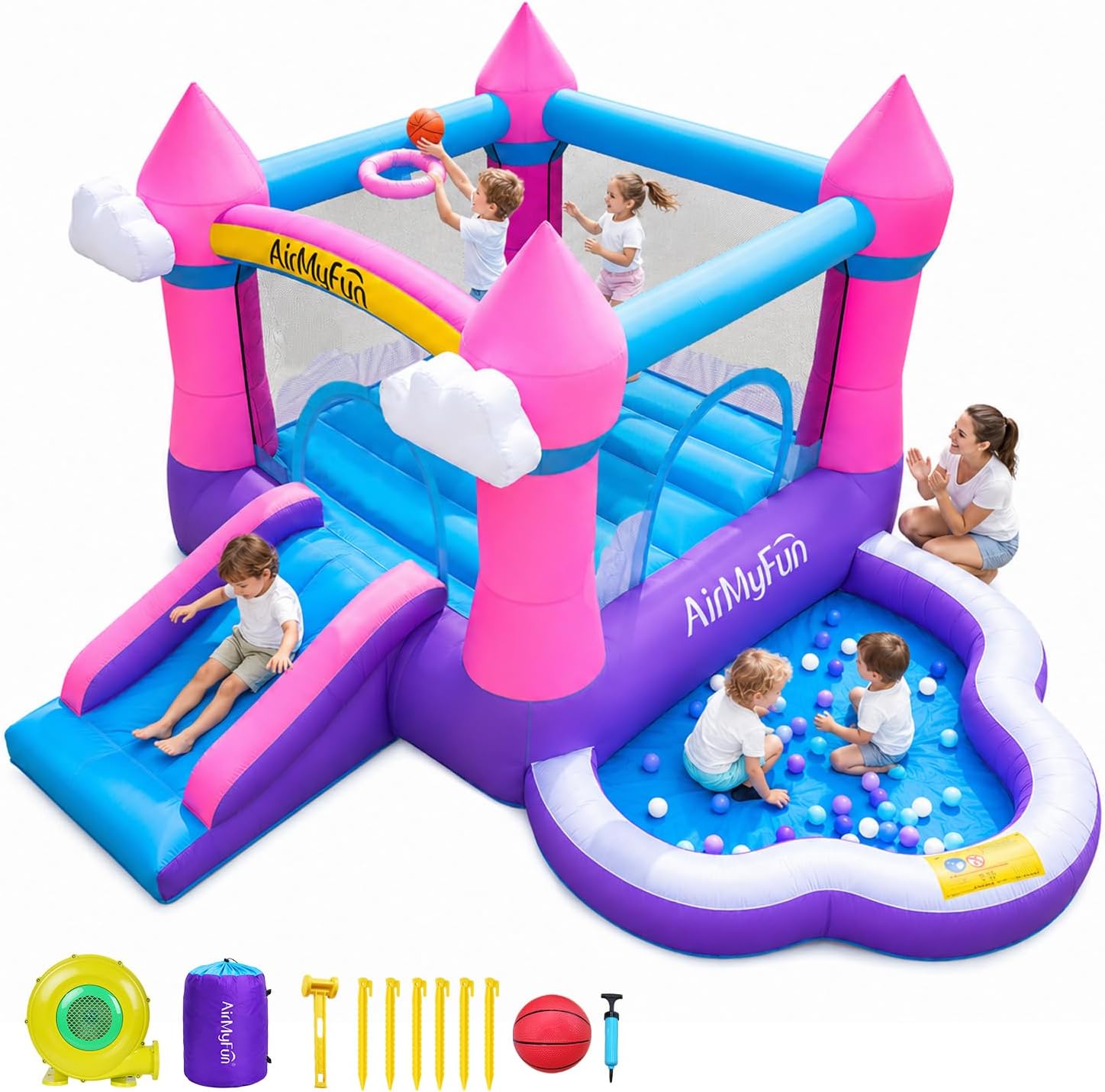 Roze opblaasbare springkasteel - Kids Outdoor Bounce House recensie en prijs