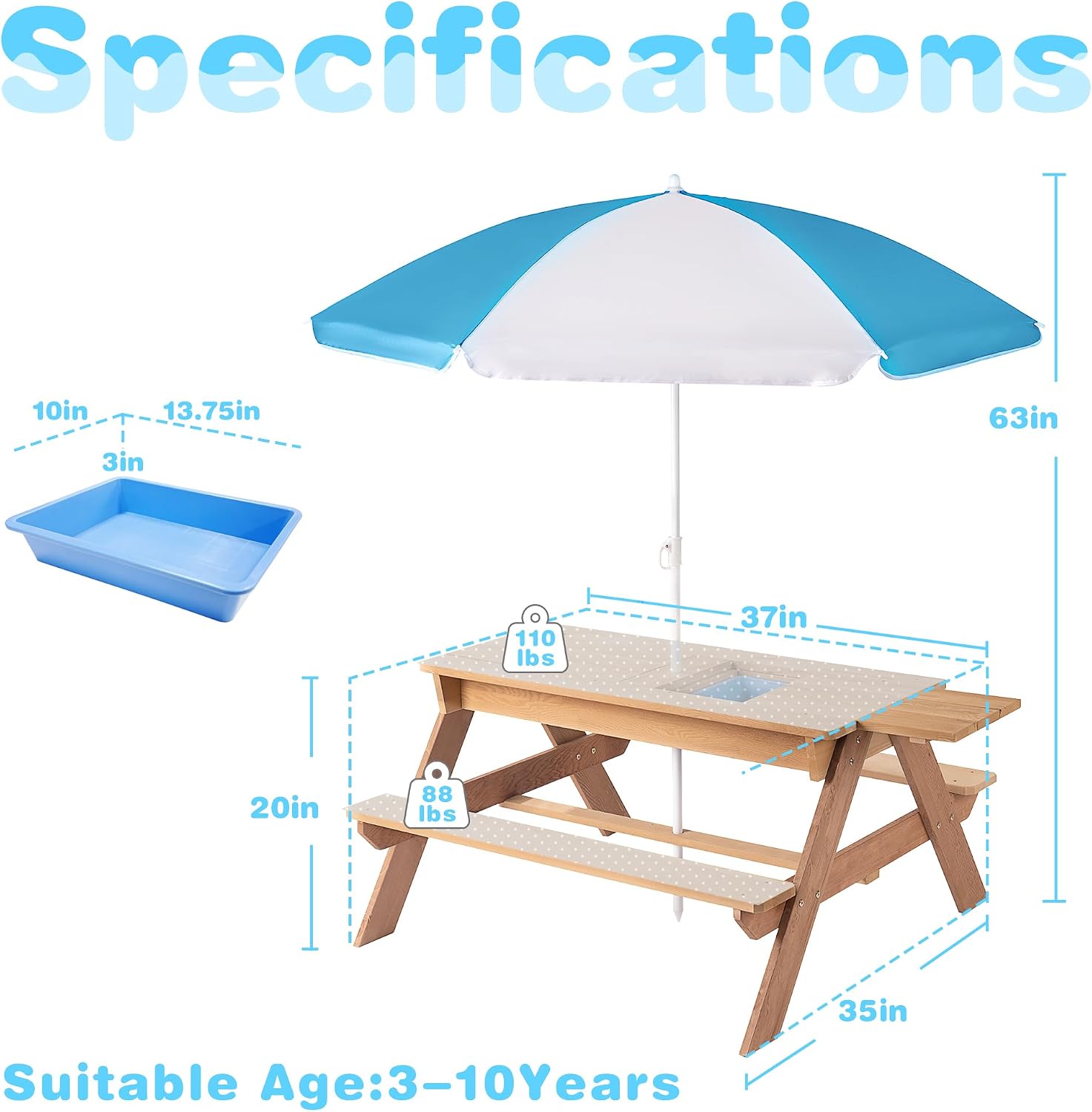 Outdoor omkeerbare kinderpickn - Kids Outdoor Bench With Umbrella recensie en prijs