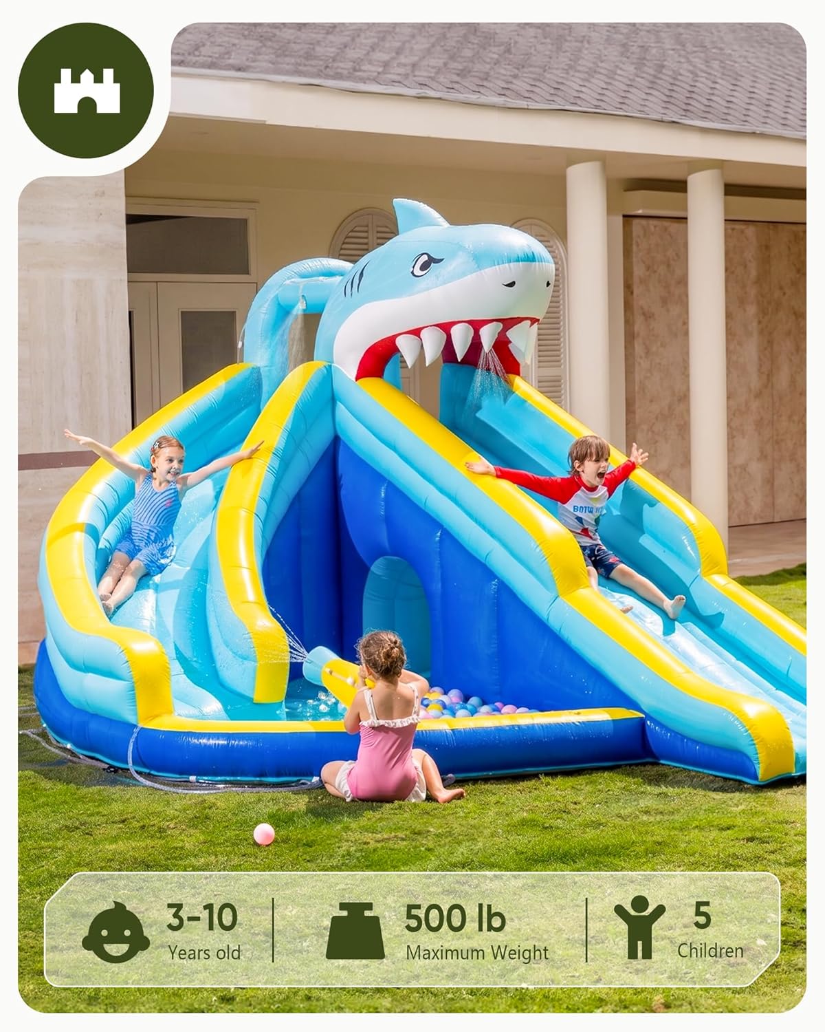 Opblaasbare waterglijbaan spri - Kids Outdoor Bounce House recensie en prijs