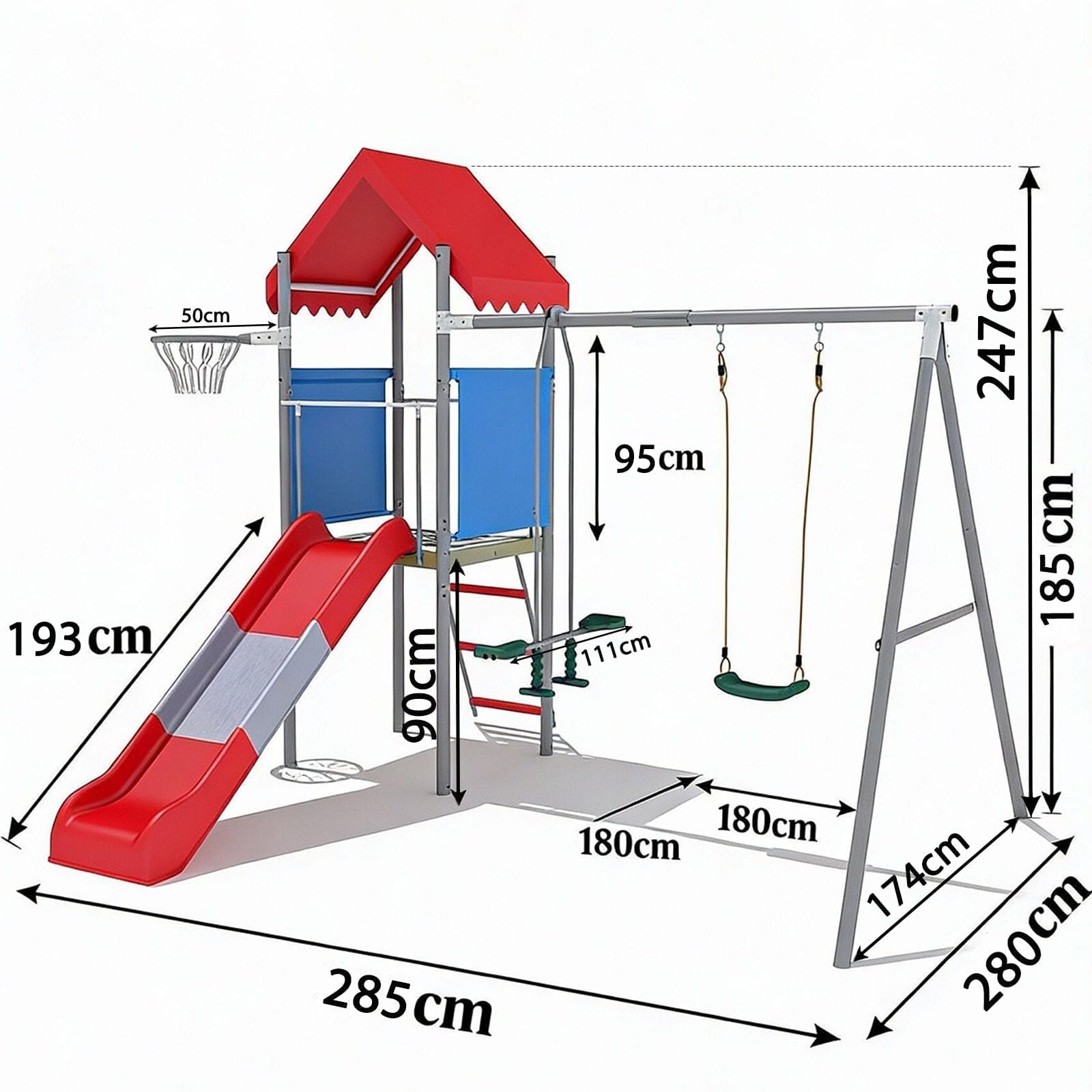 5-in-1 metalen schommelset met - Kids Outdoor Swing Set With Slide recensie en prijs