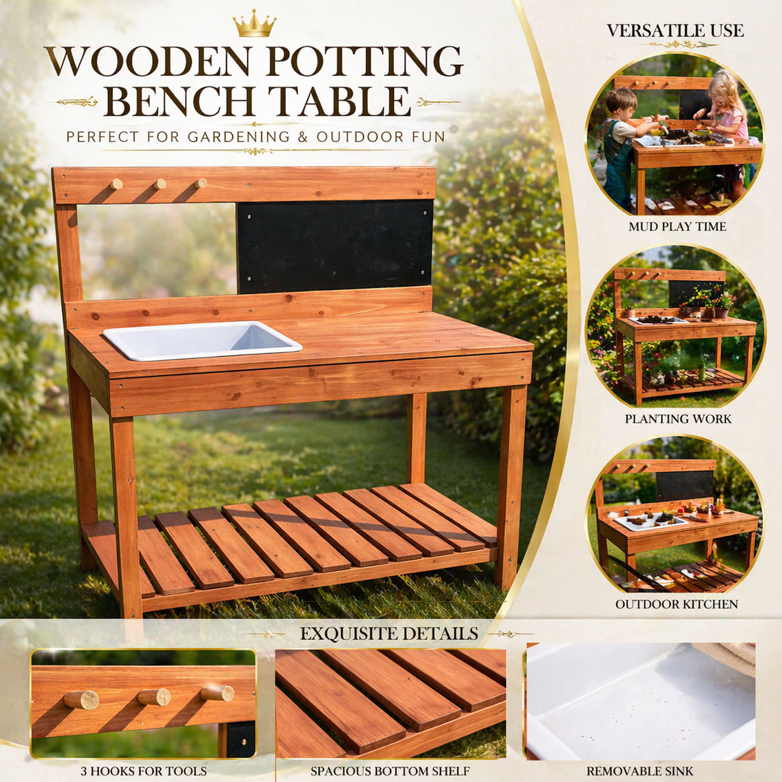 Houten plantentafels voor kind - Kids Outdoor Garden recensie en prijs