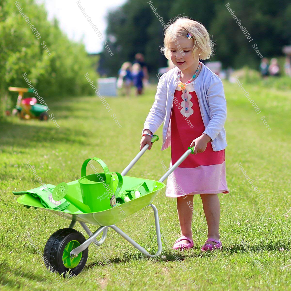 Kinderbuitenwielkar, groene tu - Kids Outdoor Garden Toys recensie en prijs