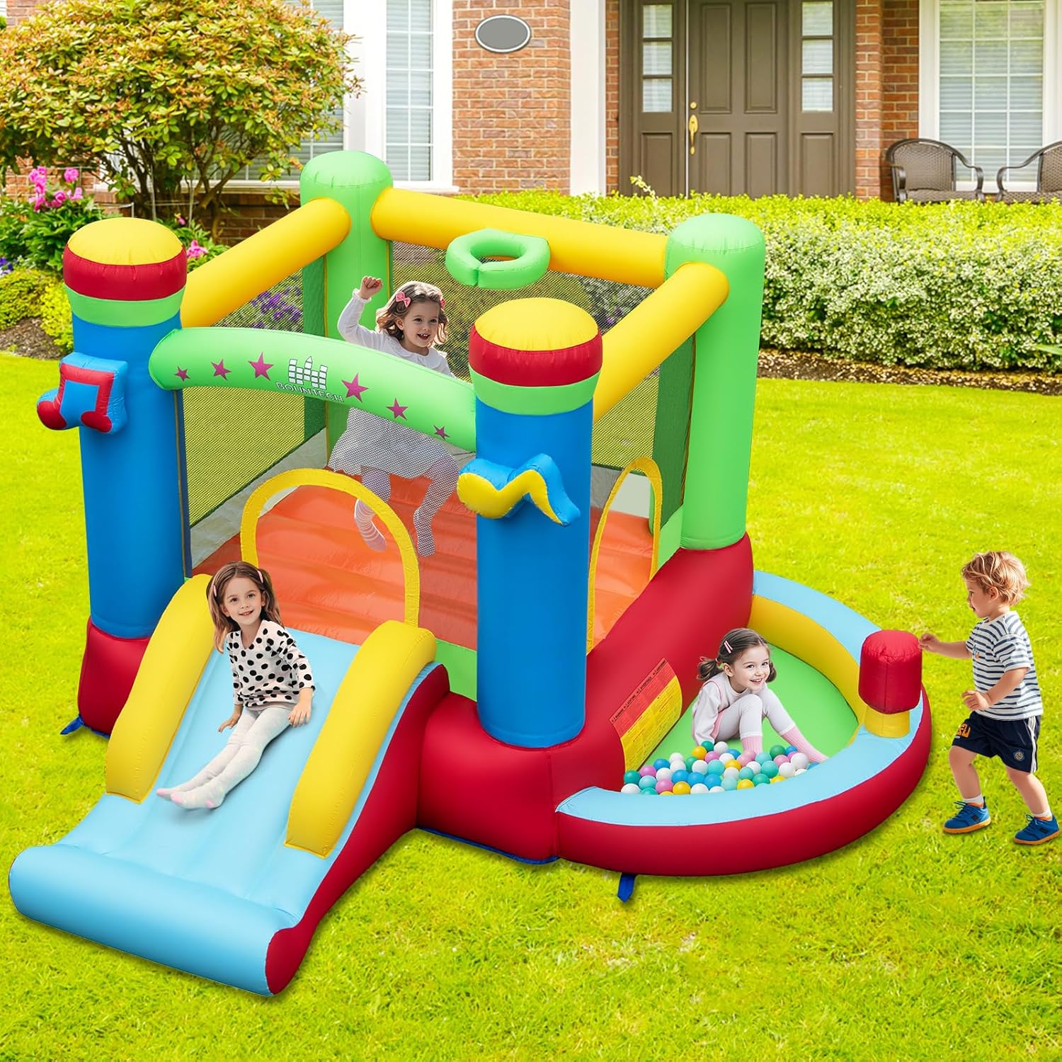 Opblaasbare springkasteel met  - Kids Outdoor Bounce House recensie en prijs