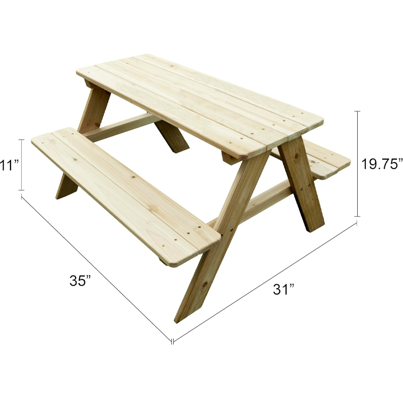 Houten kinderpicknicktafel met - Kids Outdoor Bench recensie en prijs