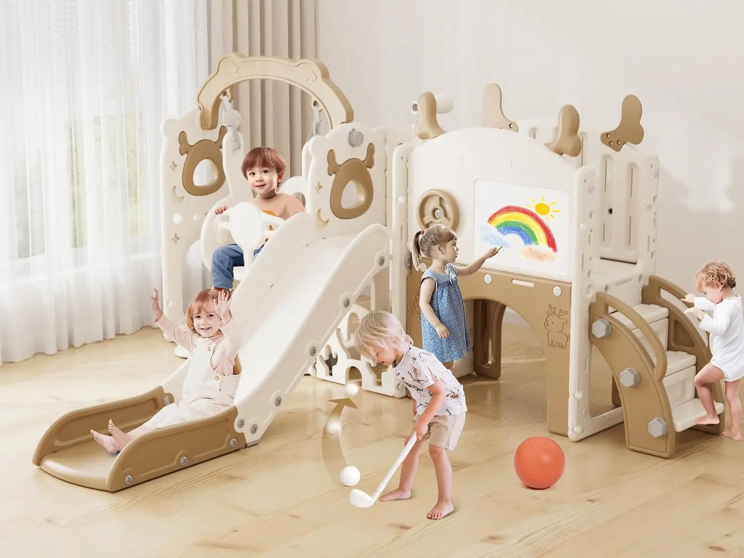 13-in-1 Glijbaan- en Schommels - Kids Outdoor Swing Set With Slide recensie en prijs