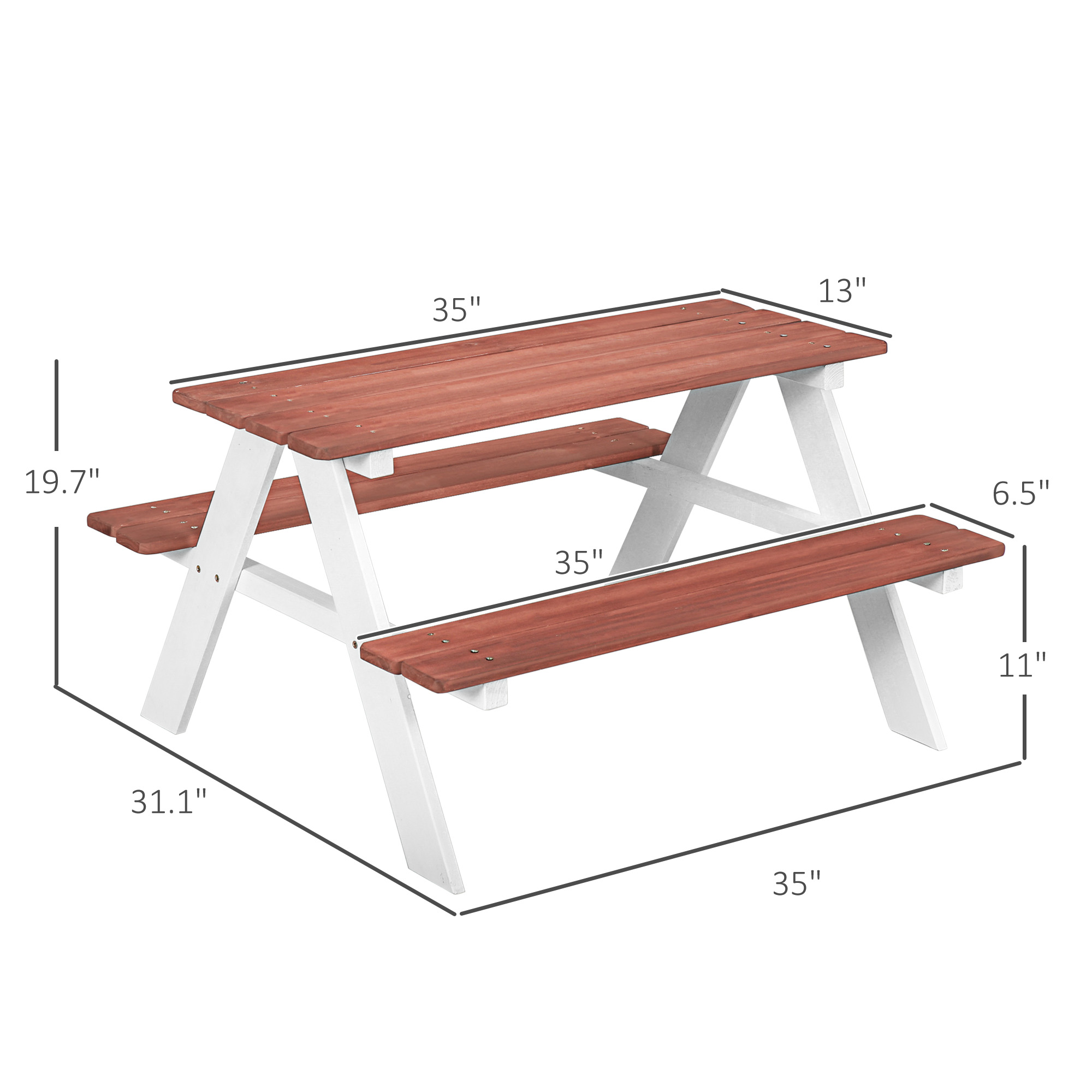 Kinderpicknicktafelset, houten - Kids Outdoor Bench recensie en prijs