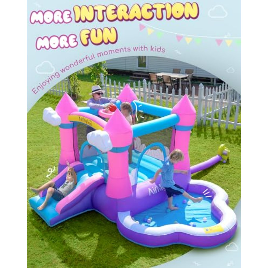 Roze opblaasbare springkasteel - Kids Outdoor Bounce House recensie en prijs