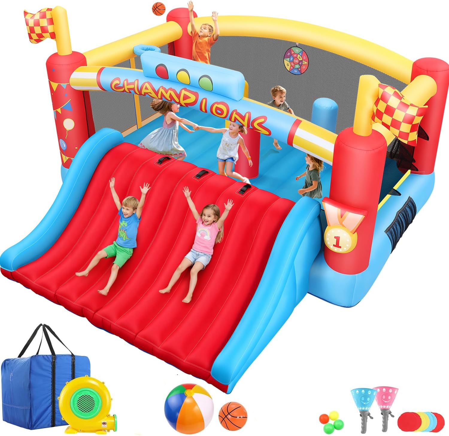 Grote opblaasbare springkastee - Kids Outdoor Bounce House recensie en prijs