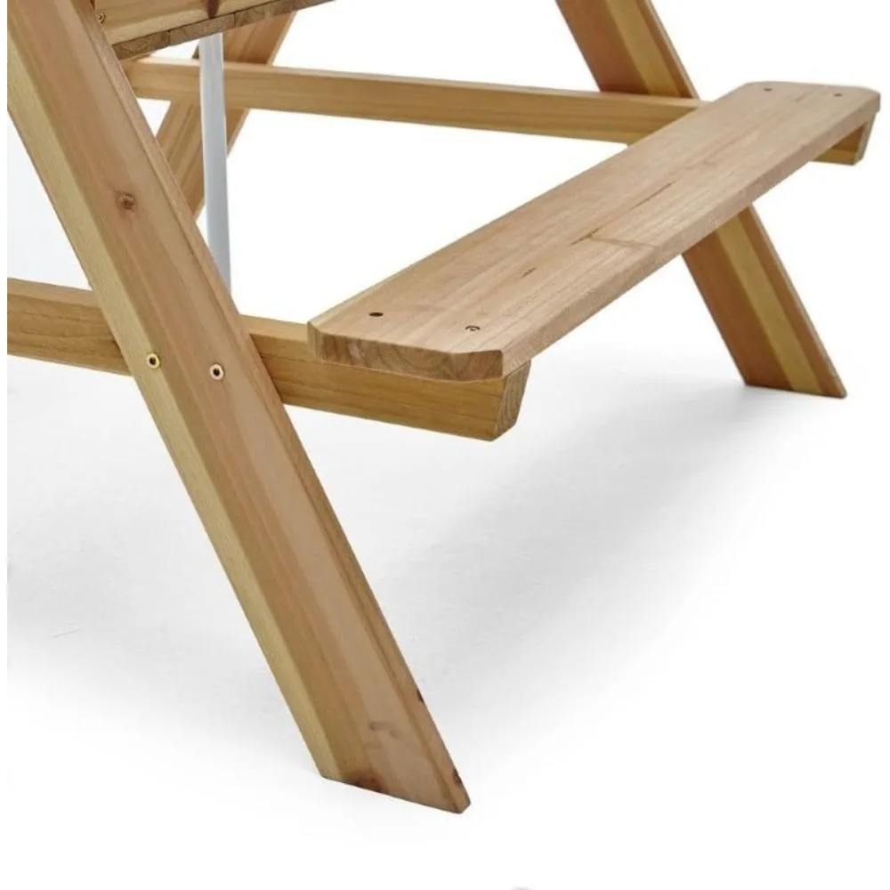 Houten kinderpicknicktafel, bu - Kids Outdoor Bench With Umbrella recensie en prijs